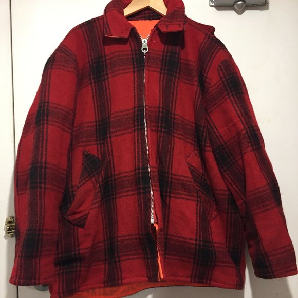 VINTAGE REVERSIBLE WOOL PLAID JACKETS SIZE L - Picture 5 of 14